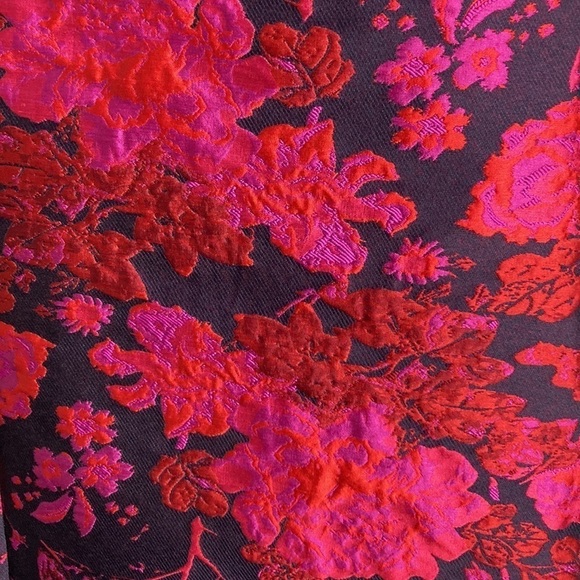 Anthropologie Eva Franco Asymmetrical Floral Jacquard Skirt Sz 2 Brocade Office - Picture 12 of 16